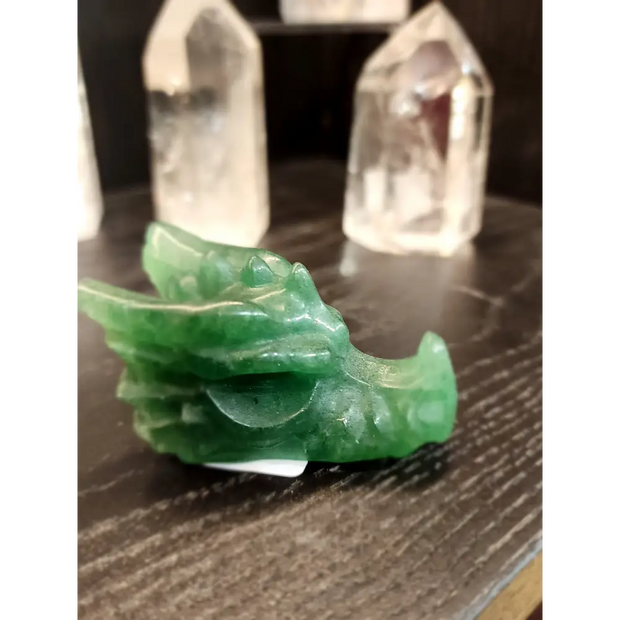 🐉✨ Mixed Material Crystal Dragon Heads – 3’’ – Mystical Guardians & Unique Energy Blends! 🌈 - Green Aventurine
