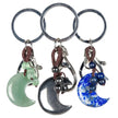 🌙🔑 Moon Keychains with Assorted Stones – Celestial Charm Crystal Energy and Everyday Magic! ✨