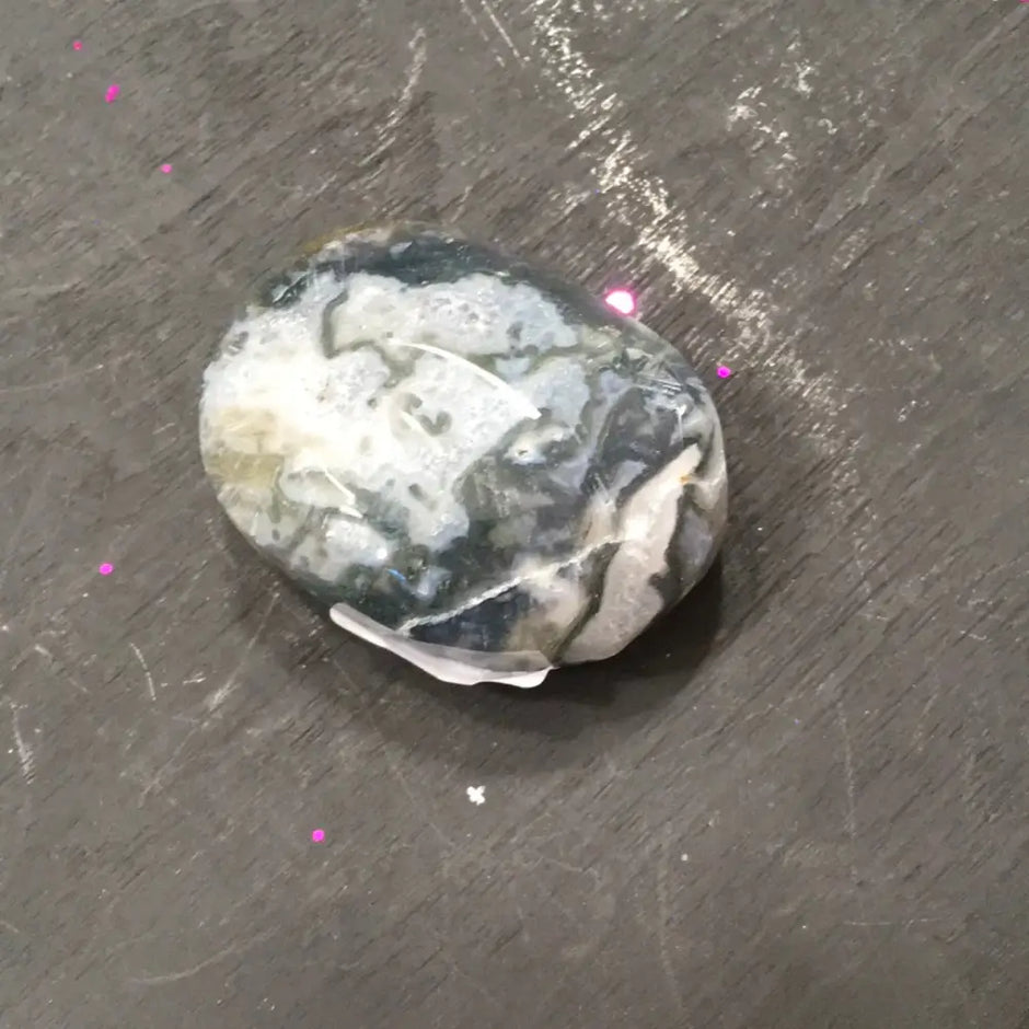 Incredible Moss Agate Palmstones and Hearts - 6 - PALM