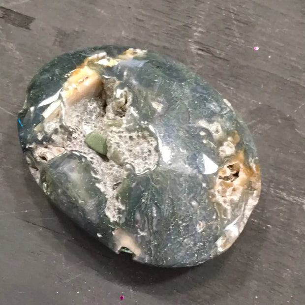 Incredible Moss Agate Palmstones and Hearts - 7 - PALM