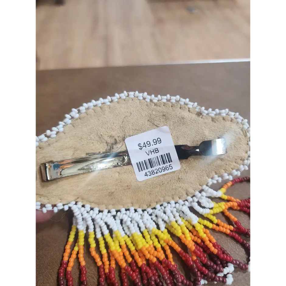 🪶✨ Native American Beaded Hair Barrette – Artistry Tradition & Boho Beauty! 🌈 - Jewelry