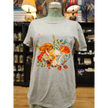 Orange Mushrooms Butterflies Tee - Spiritual Tshirt Designs - Grey / Large - Clothing & Apparel