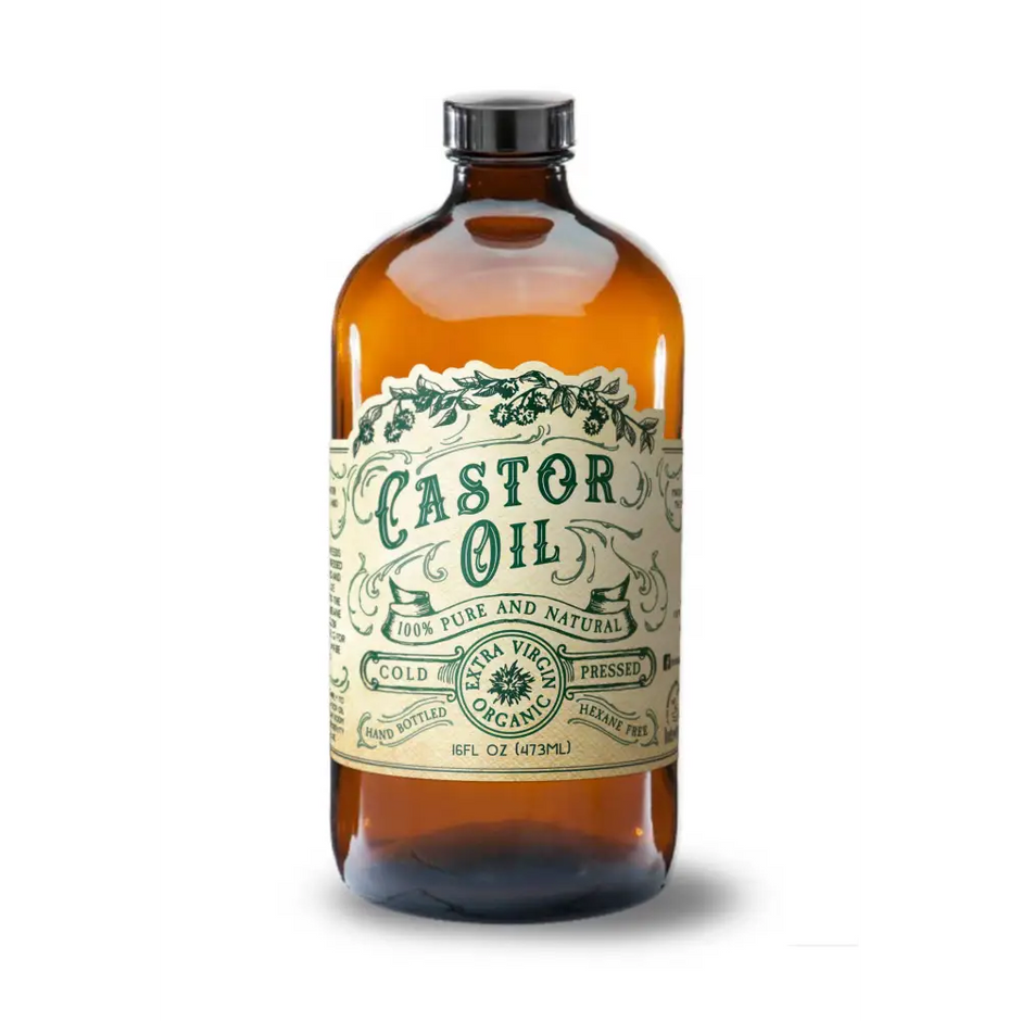 🌱✨ Organic Cold Pressed Castor Oil – Hexane Free & USA Bottled (16 oz) 💧 - Herbs & Accessories