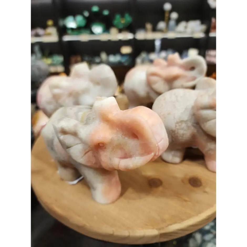 🐘💗 Pink Opal Elephant Carving – Love Healing & Gentle Strength! ✨