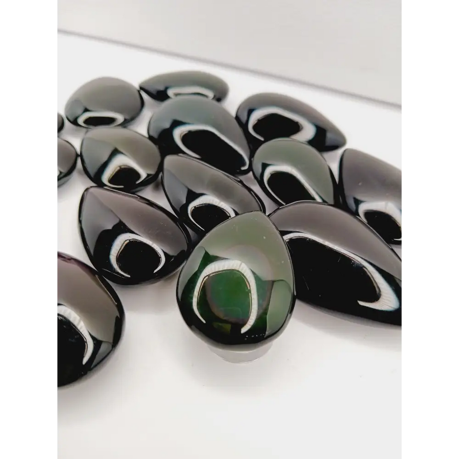 🌈🖤 Rainbow Obsidian Teardrop – Healing Protection and Heart Awakening ✨