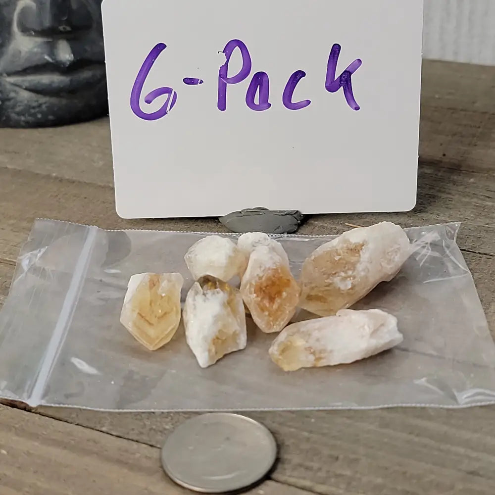 Raw Heat Treated Citrine For Grid-Working - 6-Pack - Grid Working