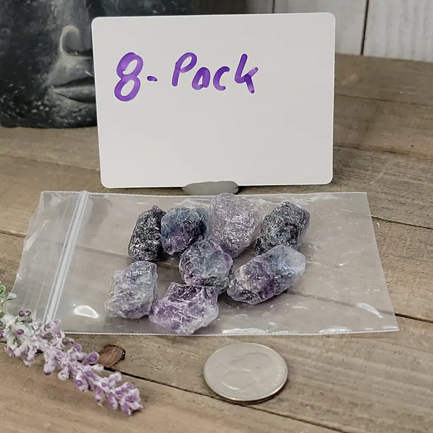 Raw Mixed Fluorite Pieces For Grid-Working - 8-Pack - Grid Working