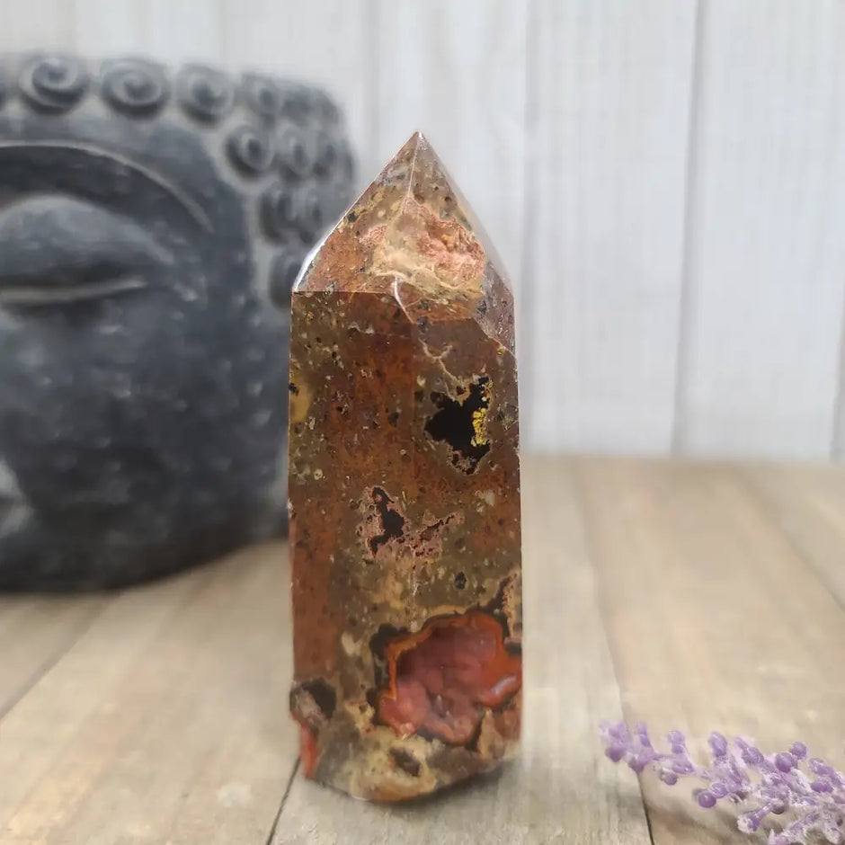 VERY RARE Red Fox Tail Crater Agate Points - 6 - Towers