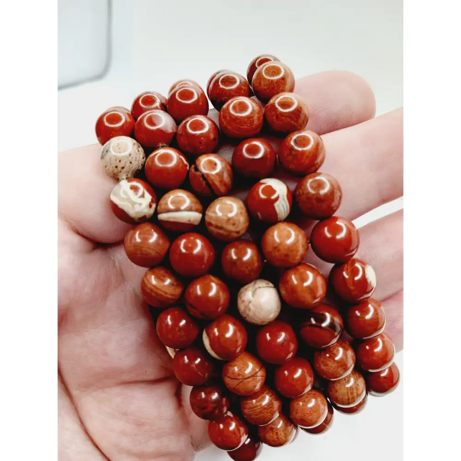 ❤️✨ Red Jasper 8 mm Bracelet – Strength Stability and Root Chakra Power! 🌱 - OMC BRACELETS