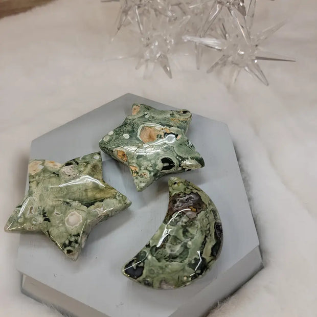 Rhyolite Moon and Stars - Carvings