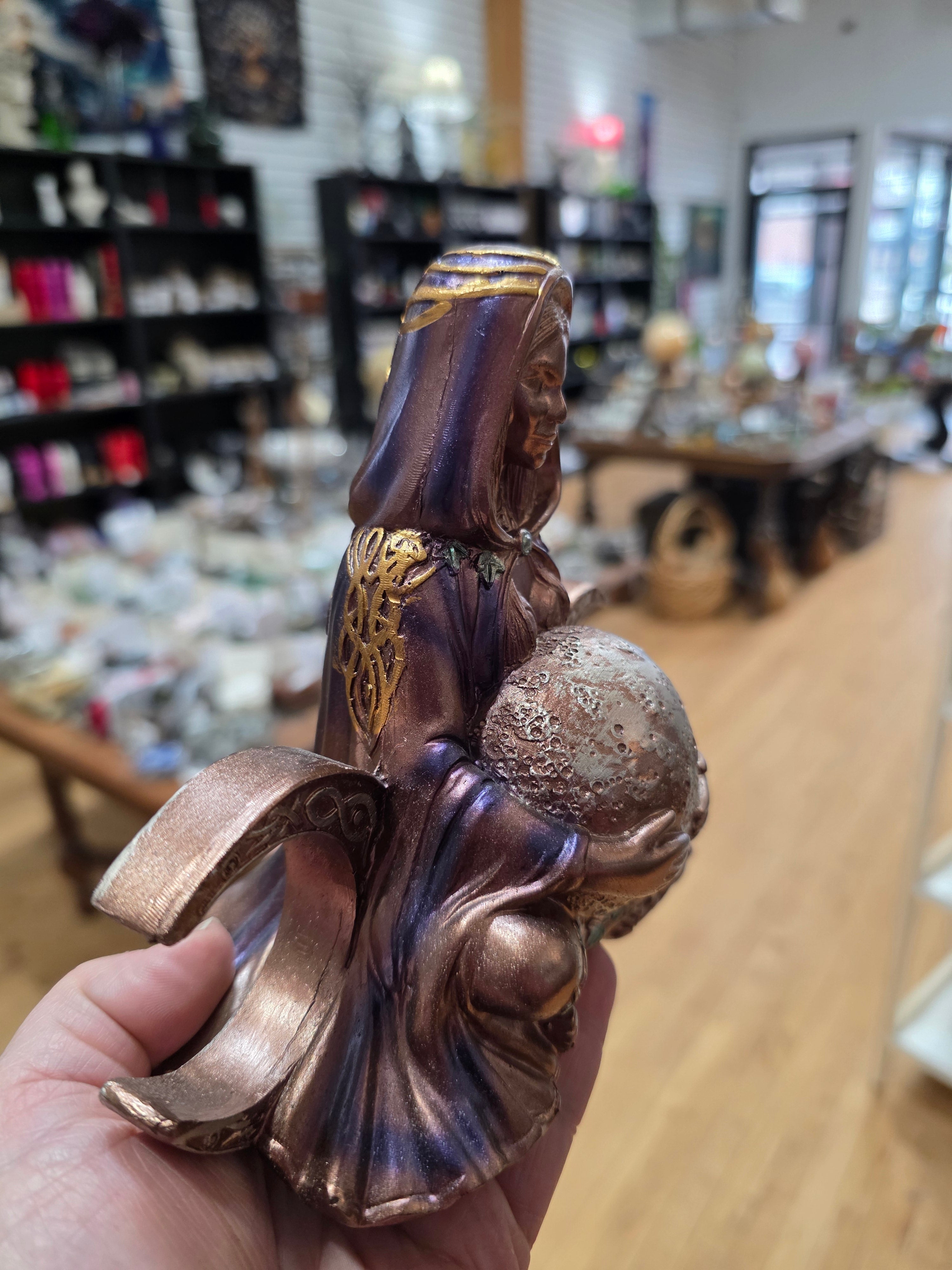Goddess Gaia Triple Moon Mother Earth Statue