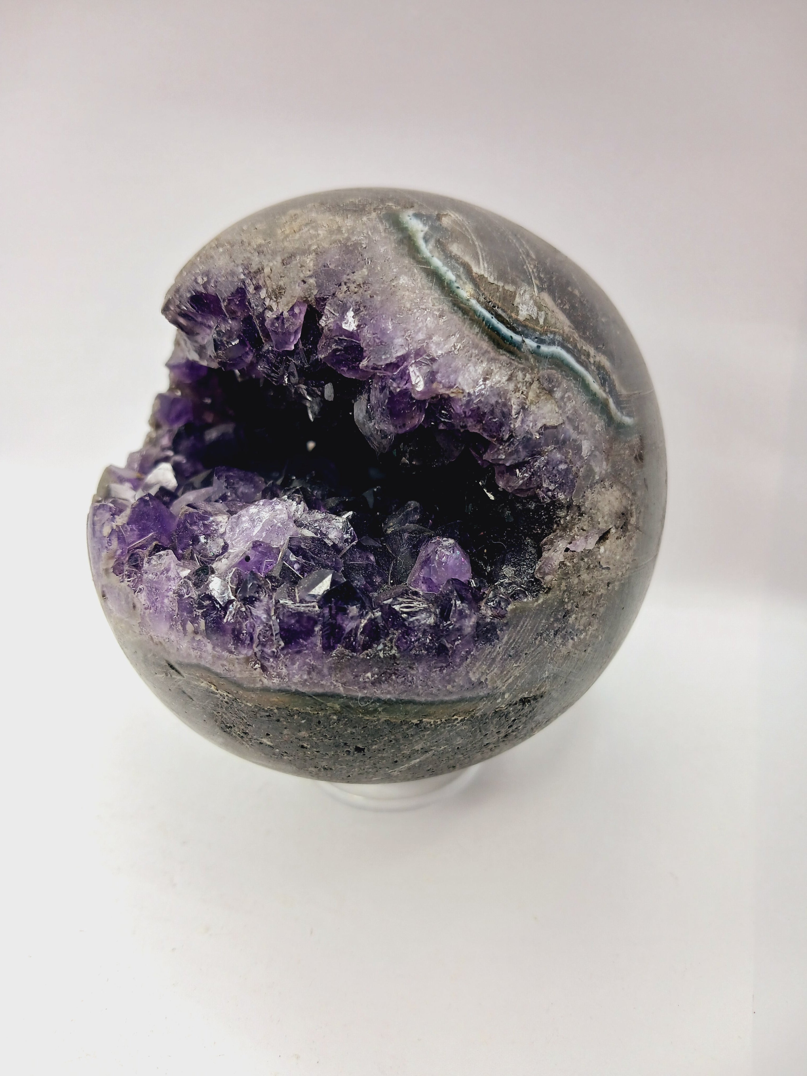 Amethyst Cluster in Black Matrix 3.25 to 4.25 Inch – High Quality Amethyst