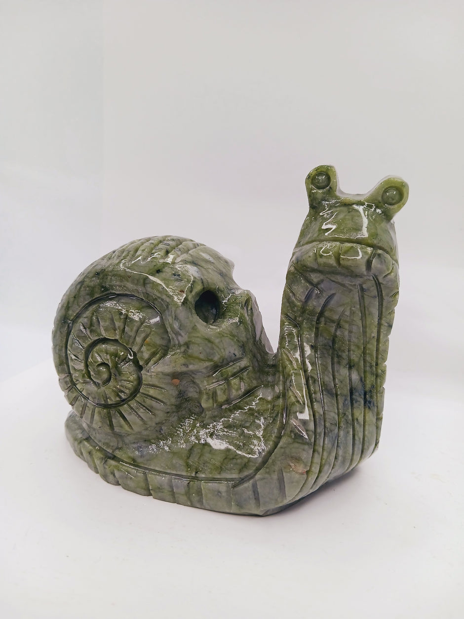 Mountain Jasper and Jade Alien Figurine (4") – Hand-Carved Crystal Statue