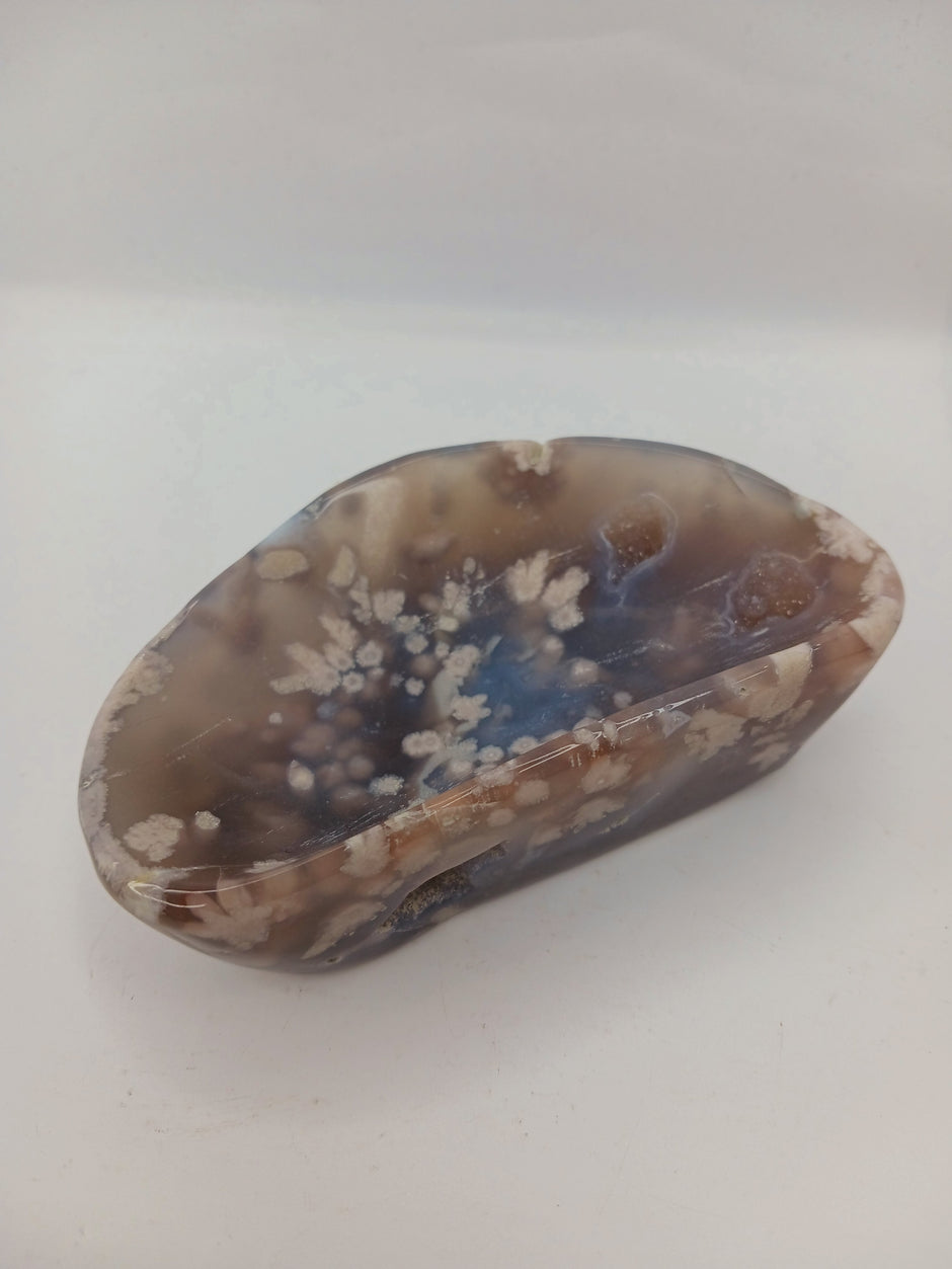 Black Floral Agate Offering Bowls (4 Inch to 6 Inch) – Assorted Sizes for Altar and Sacred Space