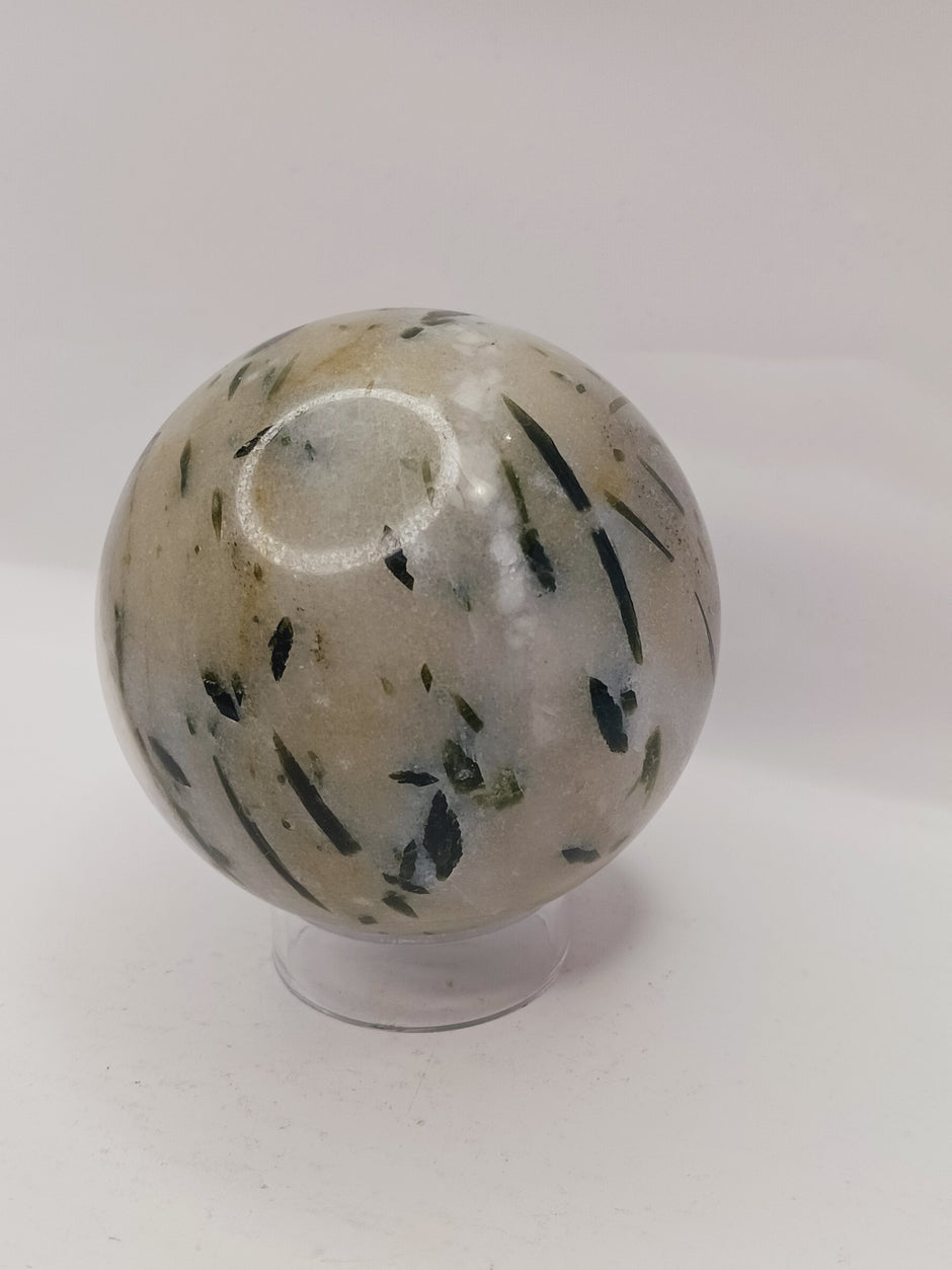 2.5 Inch Green Tourmaline Sphere for Heart Chakra Healing