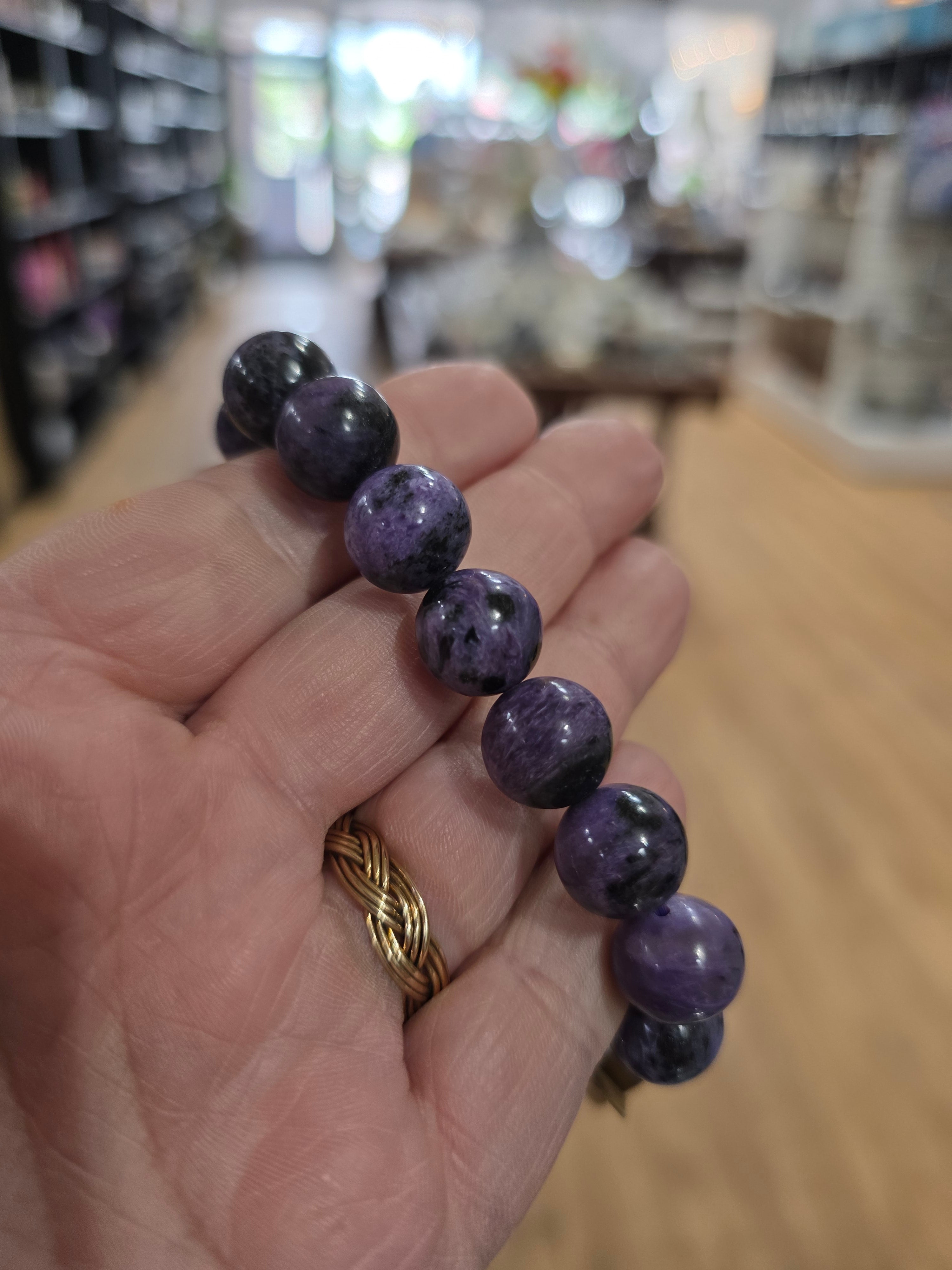 Charoite Bracelet (12mm) – Stretchy Crystal Bracelet for Transformation and Intuition