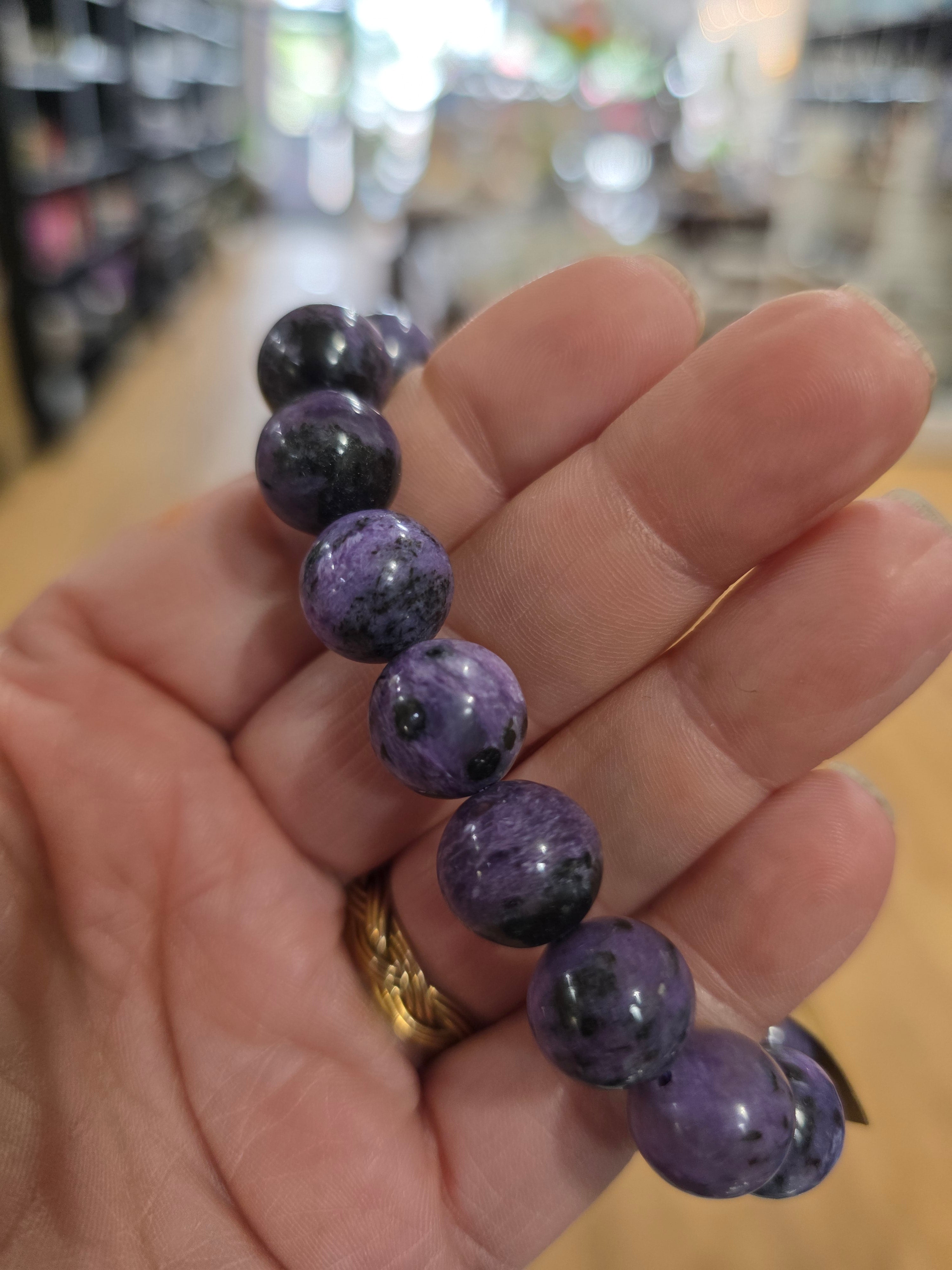 Charoite Bracelet (12mm) – Stretchy Crystal Bracelet for Transformation and Intuition