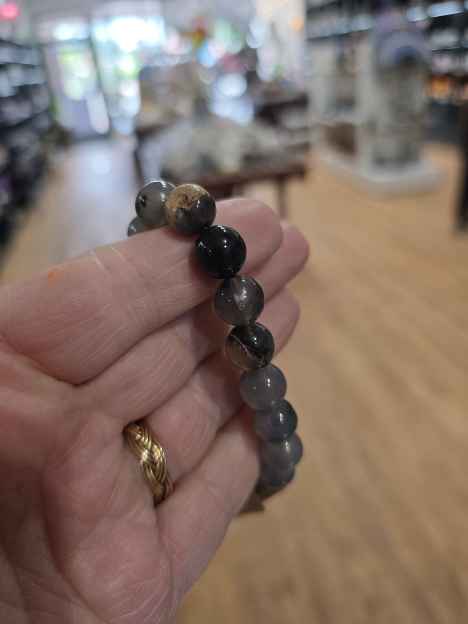 Volcano Agate Bracelet (10mm) – UV Reactive Stretchy Crystal Bracelet