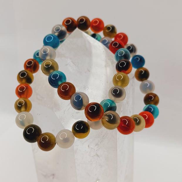 Candy Agate Bracelet (8mm) – Stretchy Crystal Bracelet for Joy and Emotional Balance