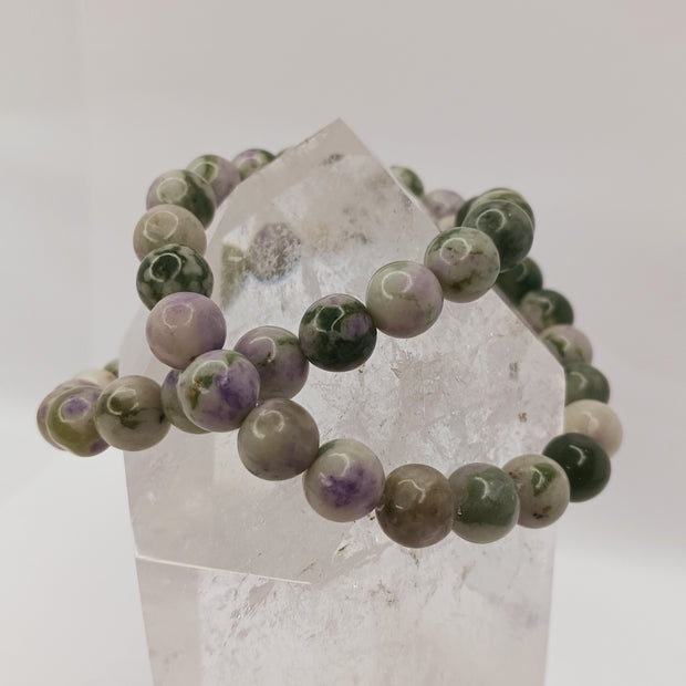 Indian Moss Agate Bracelet (8mm) – Stretchy Crystal Bracelet for Growth and Grounding