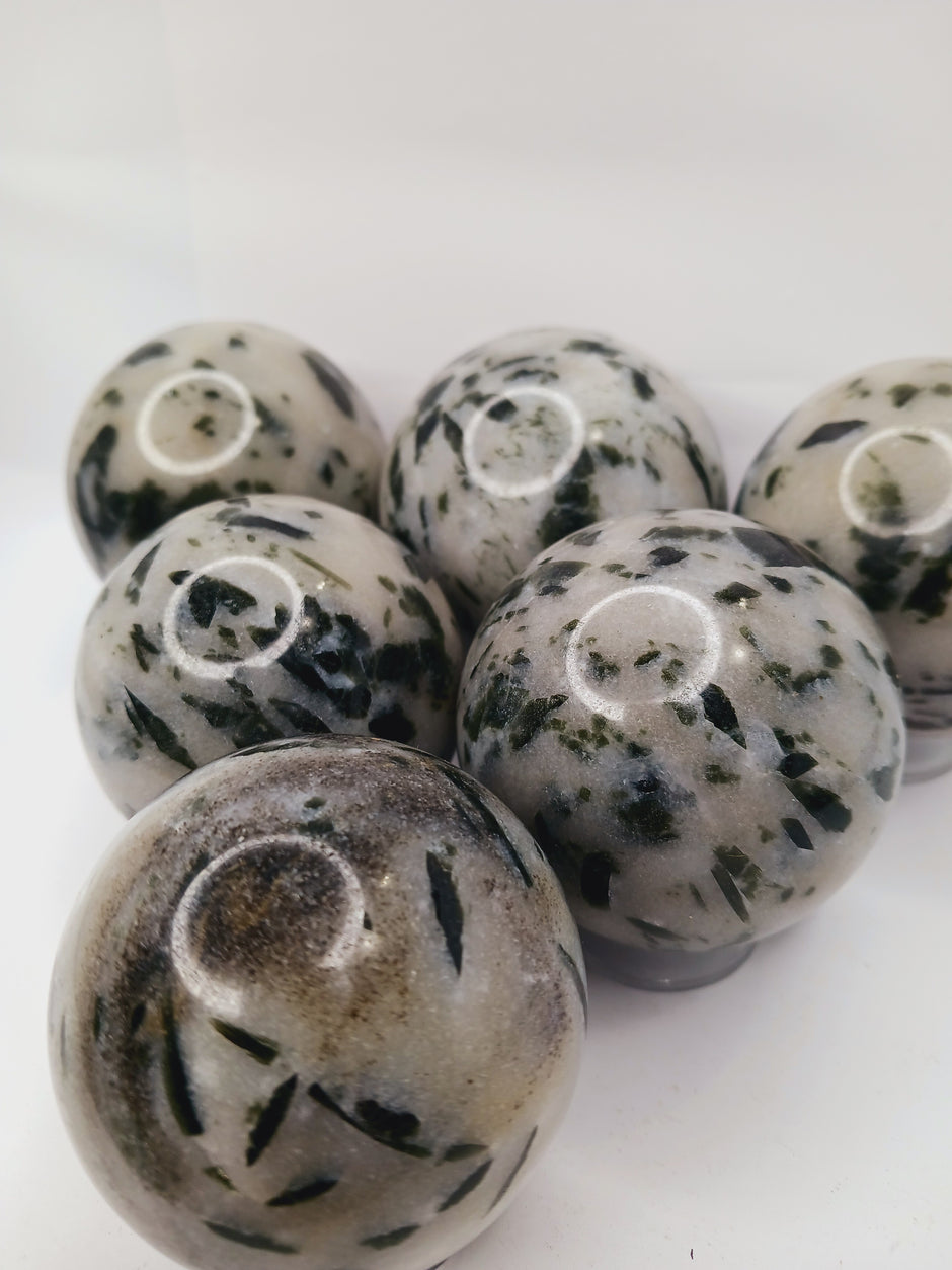2.5 Inch Green Tourmaline Sphere for Heart Chakra Healing