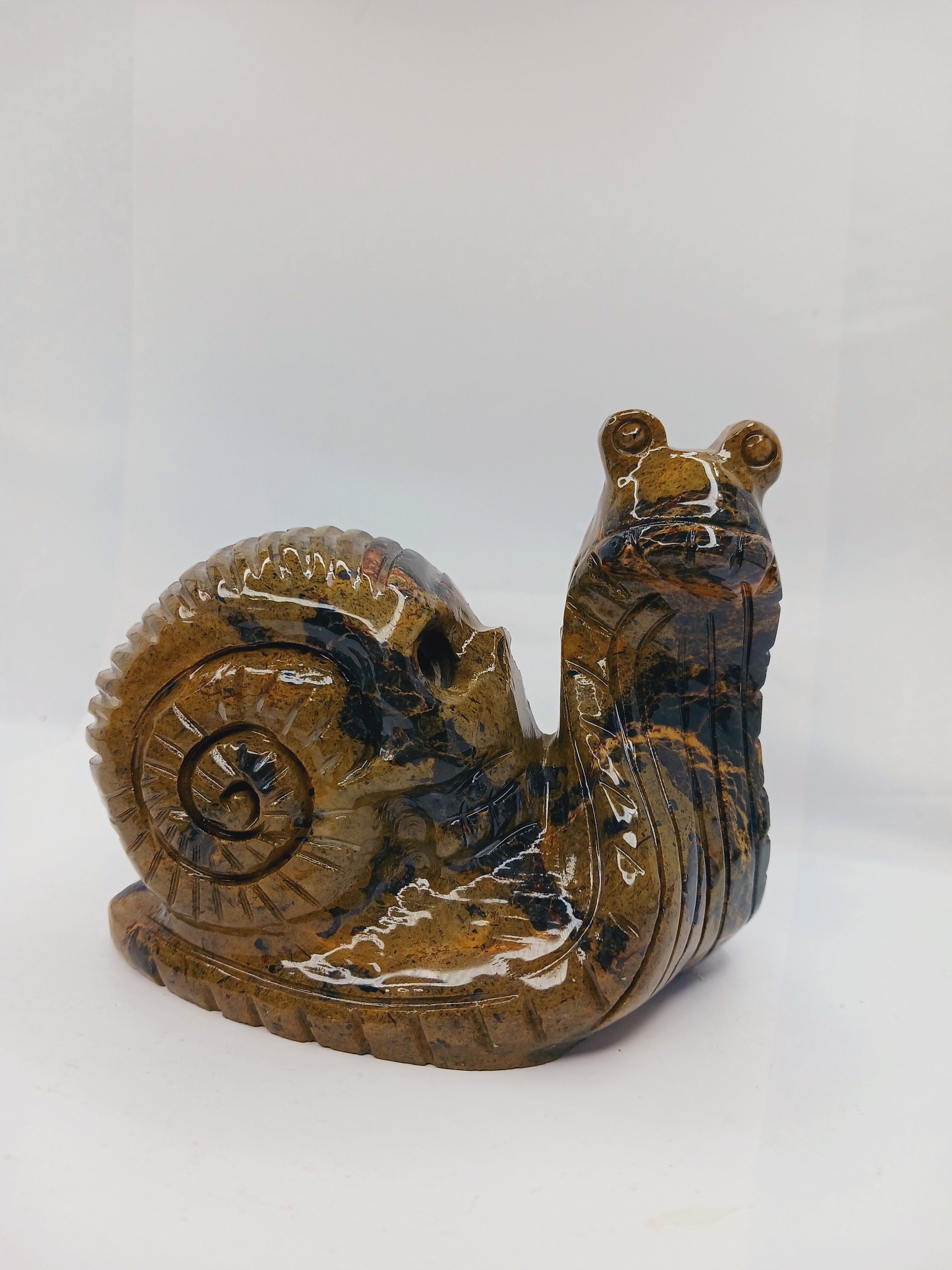 Mountain Jasper and Jade Alien Figurine (4