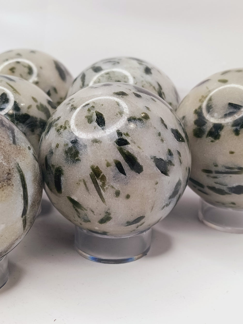 2.5 Inch Green Tourmaline Sphere for Heart Chakra Healing