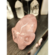 👽💗 Rose Quartz Alien Skull – 5.75’’ x 3’’ – Cosmic Love & Universal Compassion! 🌌 - Carvings