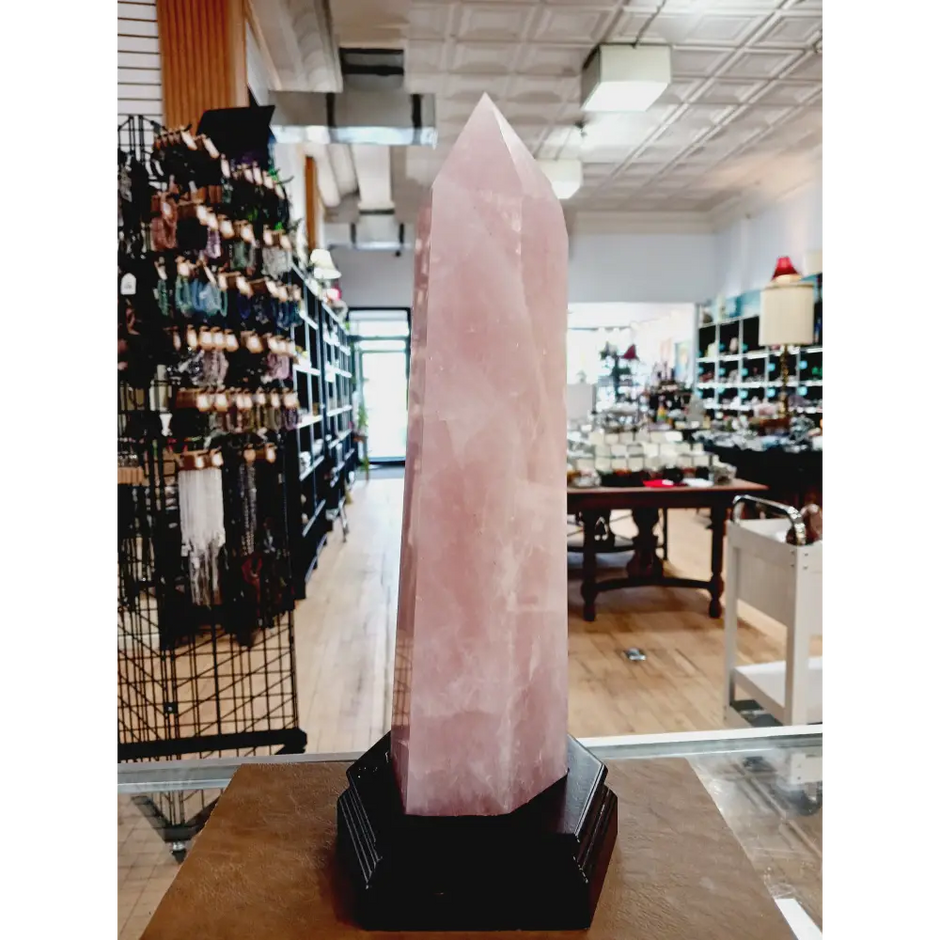 🌹✨ Rose Quartz Tower with Stand – Love Healing and Heart Power 💗