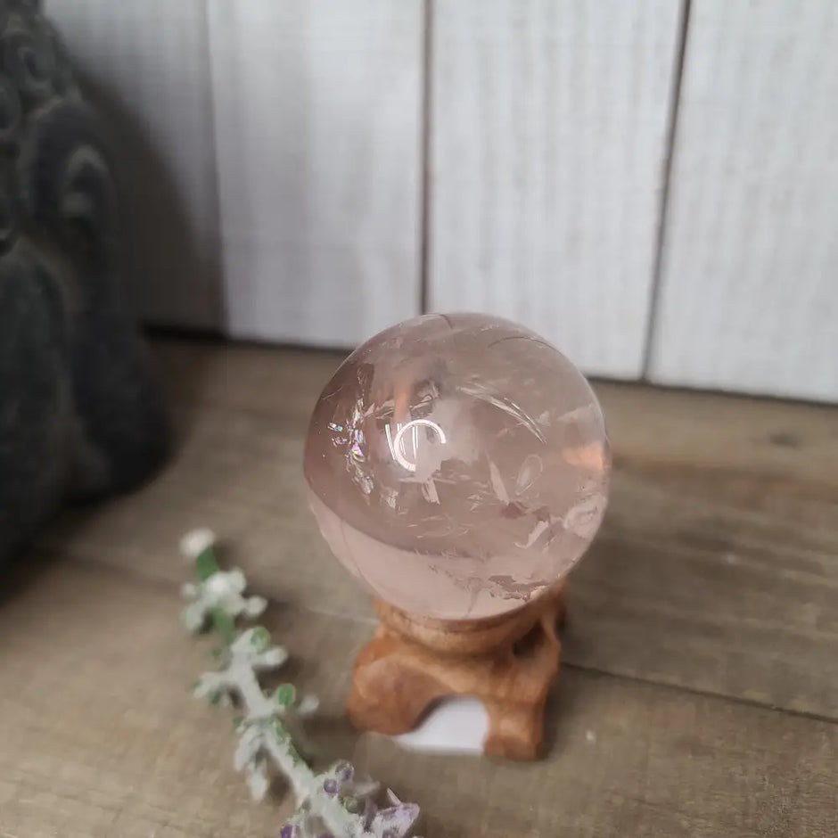 🌟💗 Star Rose Quartz Sphere (1.5’’) – Radiant Love and Celestial Heart Healing! 💗🌟 - Spheres