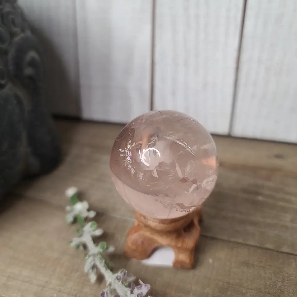 🌟💗 Star Rose Quartz Sphere (1.5’’) – Radiant Love and Celestial Heart Healing! 💗🌟 - Rose Quartz HIGH QUALITY - Spheres
