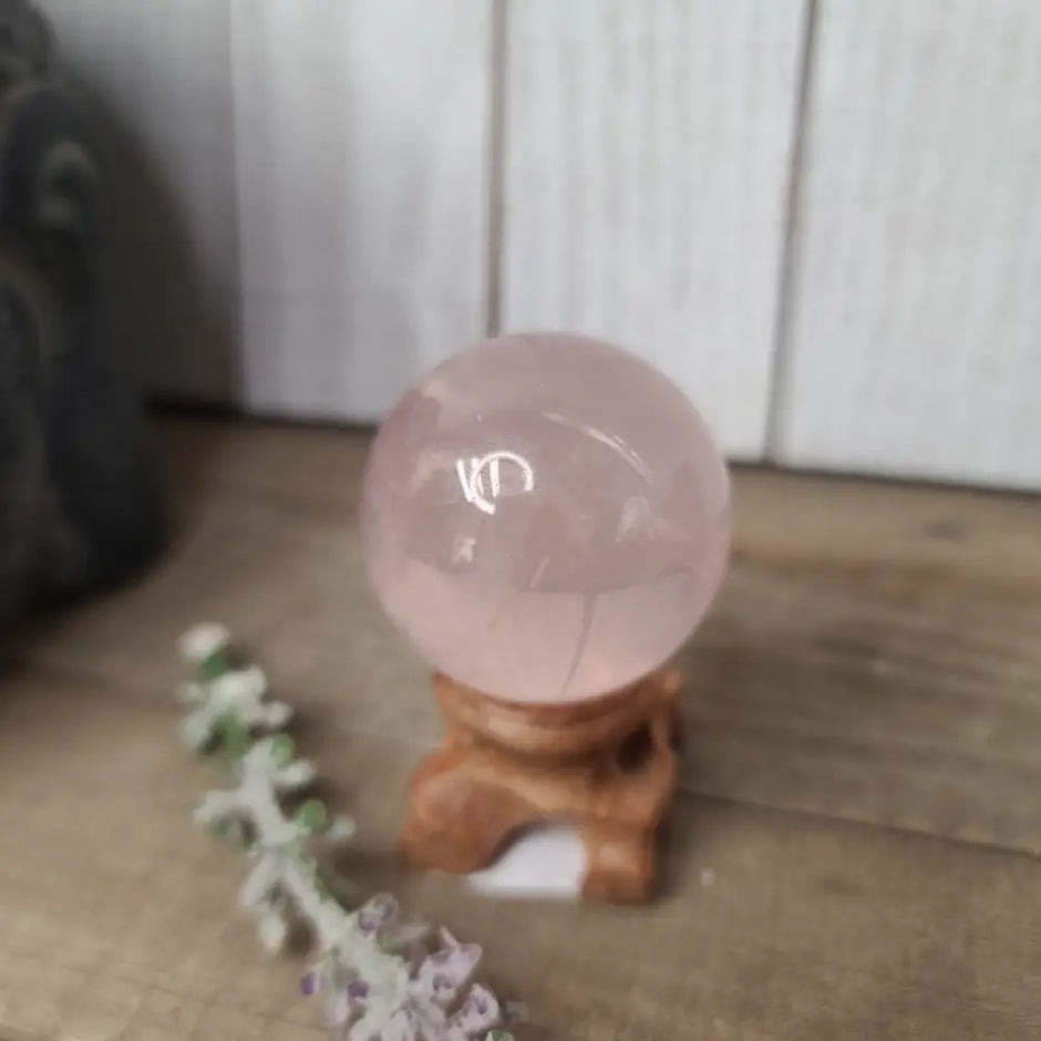 🌟💗 Star Rose Quartz Sphere (1.5’’) – Radiant Love and Celestial Heart Healing! 💗🌟 - GORGEOUS ROSE STAR - Spheres