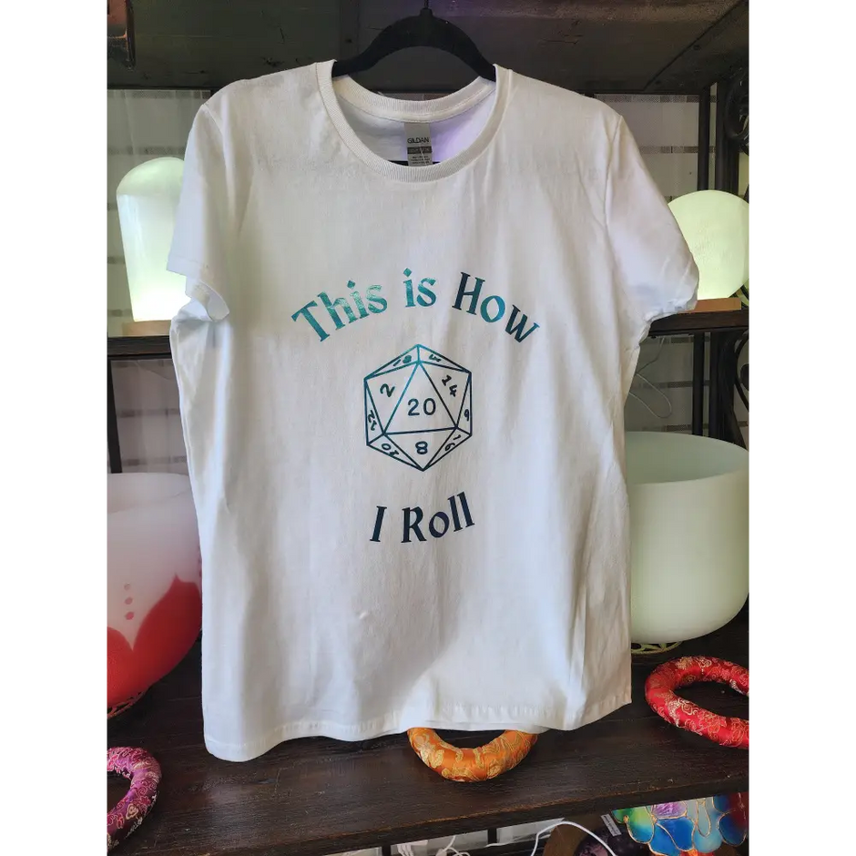This is How I Roll - Spiritual Tshirt Designs - White / Large- Irridescent Blue Graphic - Clothing & Apparel