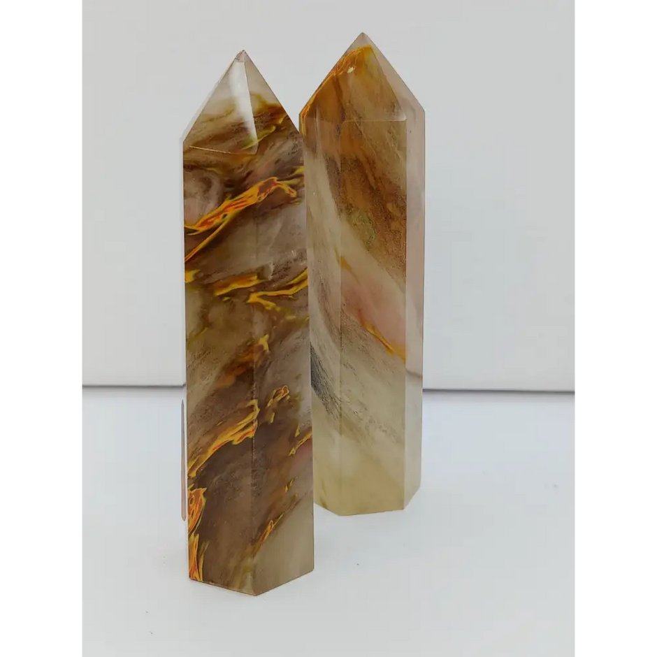 🐅✨ Tiger Skin Smelting Quartz Sphere 3.5’’ – Reiki and Empowerment! 🧡🤎 - Tigers Skin Smelting Points - Towers