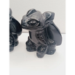 Toothless dragon carving, 3.5 inches, hand-carved from glossy black obsidian, displayed on a white background.