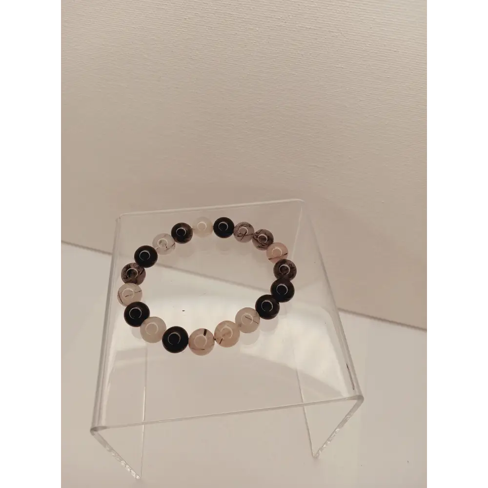 🖤✨ Tourmalined Quartz Bracelet 8mm – Protection Clarity and Balance 🤍