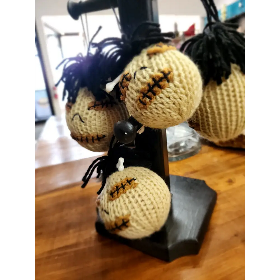 🧶 Unique Adorable Crocheted Shrunken Severed Head with Bone - 4’’ish 💀 - Pillows Blankets & Stuffed Creatures