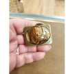 ✨🔮 Vintage Belt Buckle with Natural Crystals – Retro Style Meets Mystical Energy! 🌟 - BTS Brass with Picture Jasper