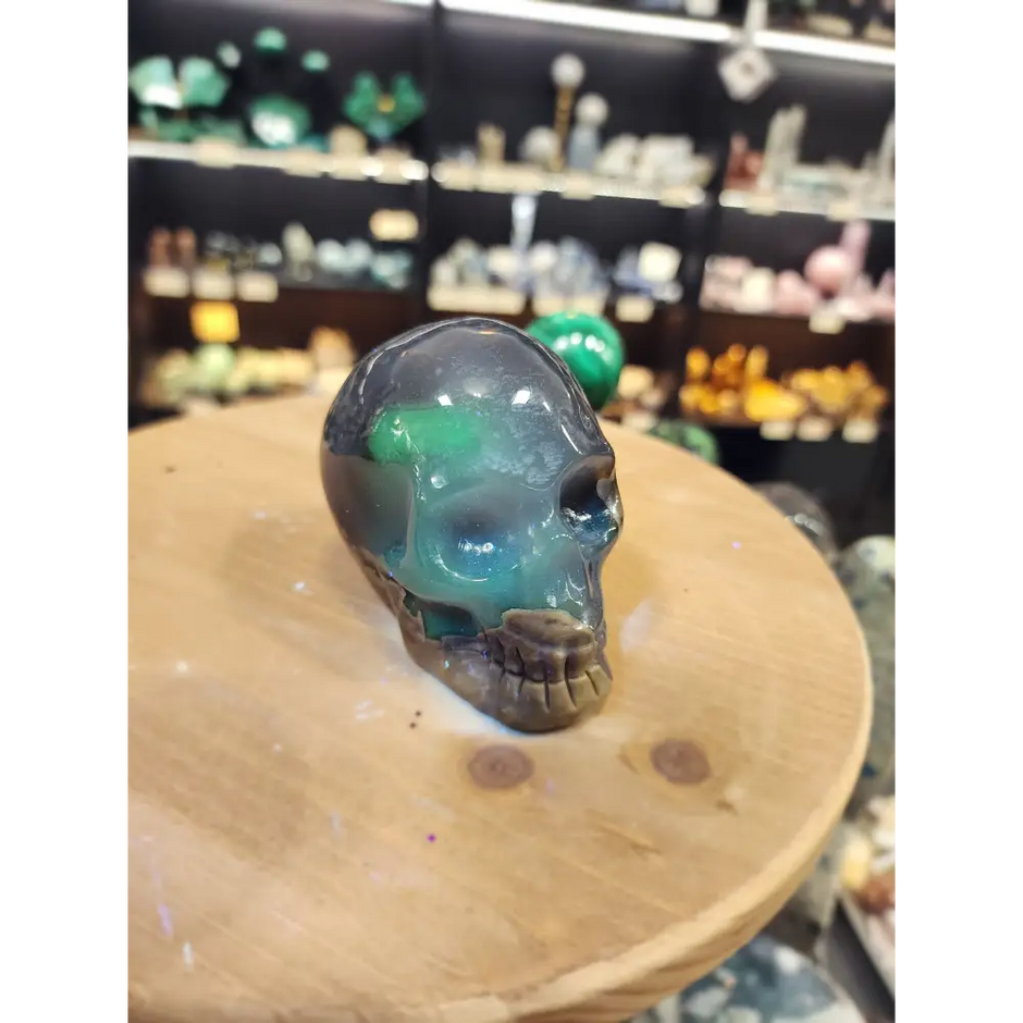 Volcano Agate Skull – 3.5’’ (UV Reactive!) 💀🌋 - 8