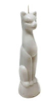 🤍🐈⬛White Cat Figure Candle (6’’) – Protection Intuition and Spiritual Clarity Ritual Candle! ✨ - Candles & Accessories