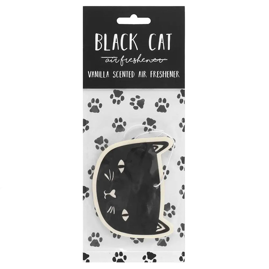 Assorted witchy-themed car air fresheners featuring mystical symbols and enchanting designs, displayed in a car setting.