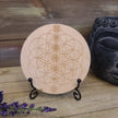 Wood Crystal Grids - Chakra with Flower of Life 4’’ - Grid Working