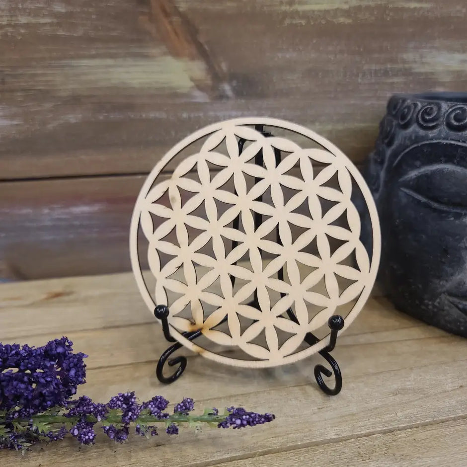 Wood Crystal Grids - Flower of Life Cutout 4’’ - Grid Working