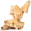 🍄✨ Wooden 3 Mushrooms Handcarved Home Decor – Woodland Whimsy and Earthy Magic! 🌿 - Statues