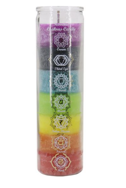 7 Day Chakra Glass Prayer Candle